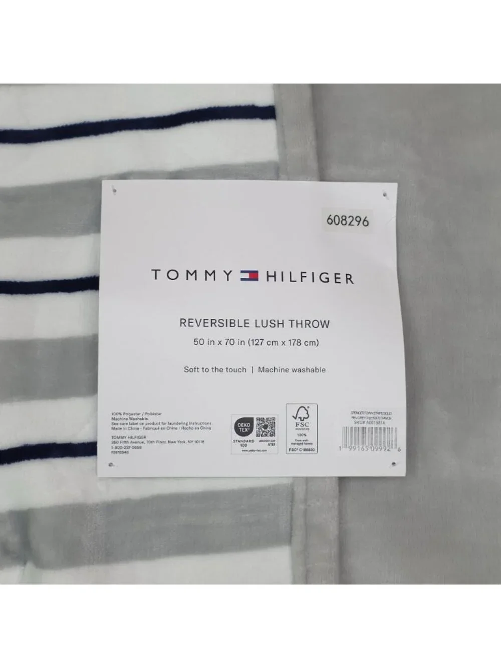 Tommy Hilfiger Reversible Lush Throw Blanket 50
